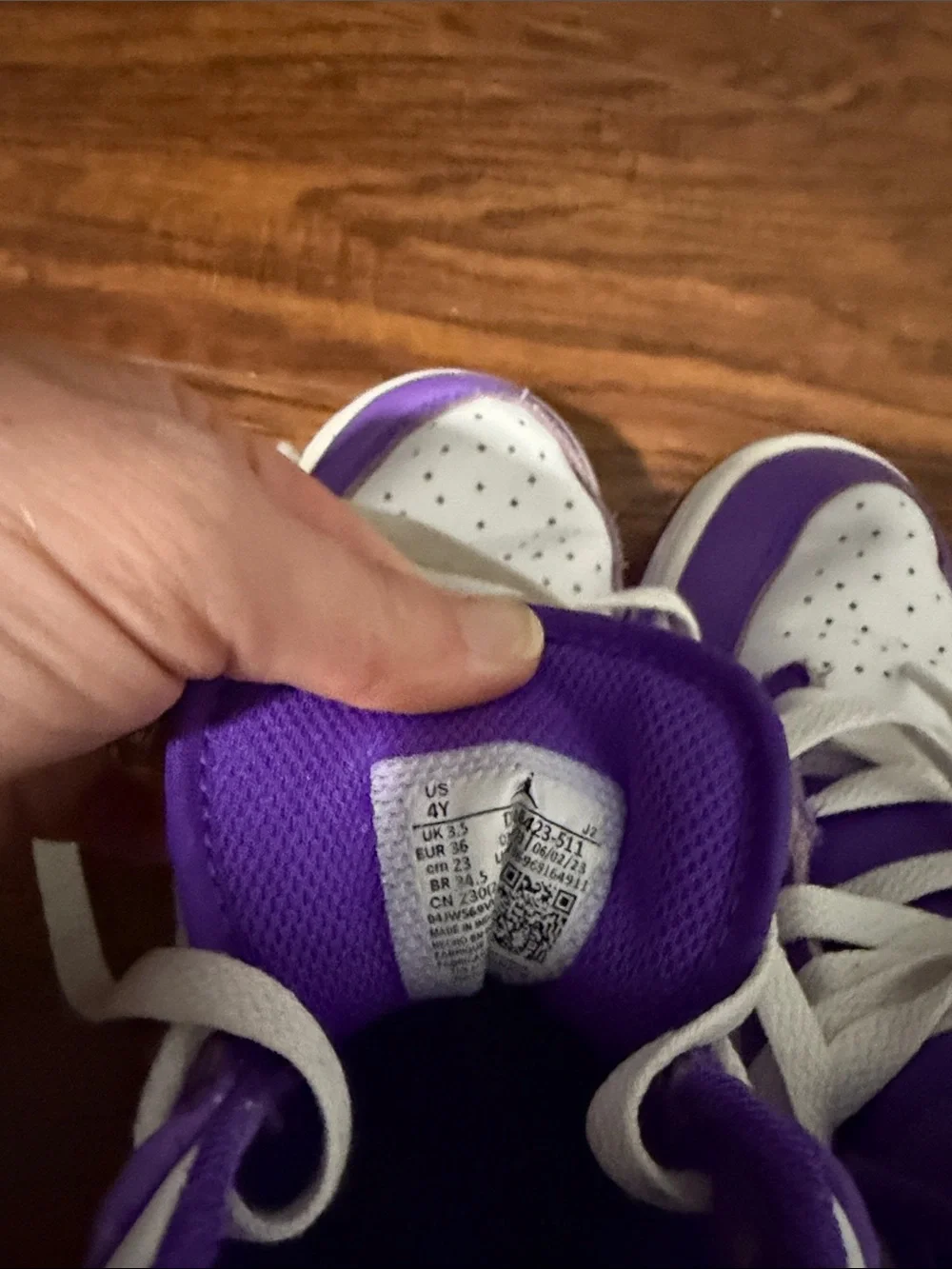 Jordan High Top Sneakers - White & Purple